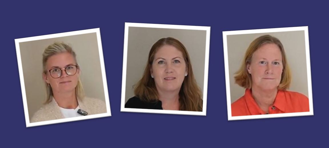 Från vänster till höger, Beatrice Molin, Jenny Nygren och Karina Åbom