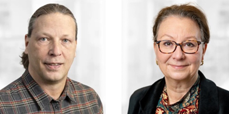 Från vänster: Mikael Andersson, OFR/S,P,O, och Maria Hedin Nordling, Arbetsgivarverket.