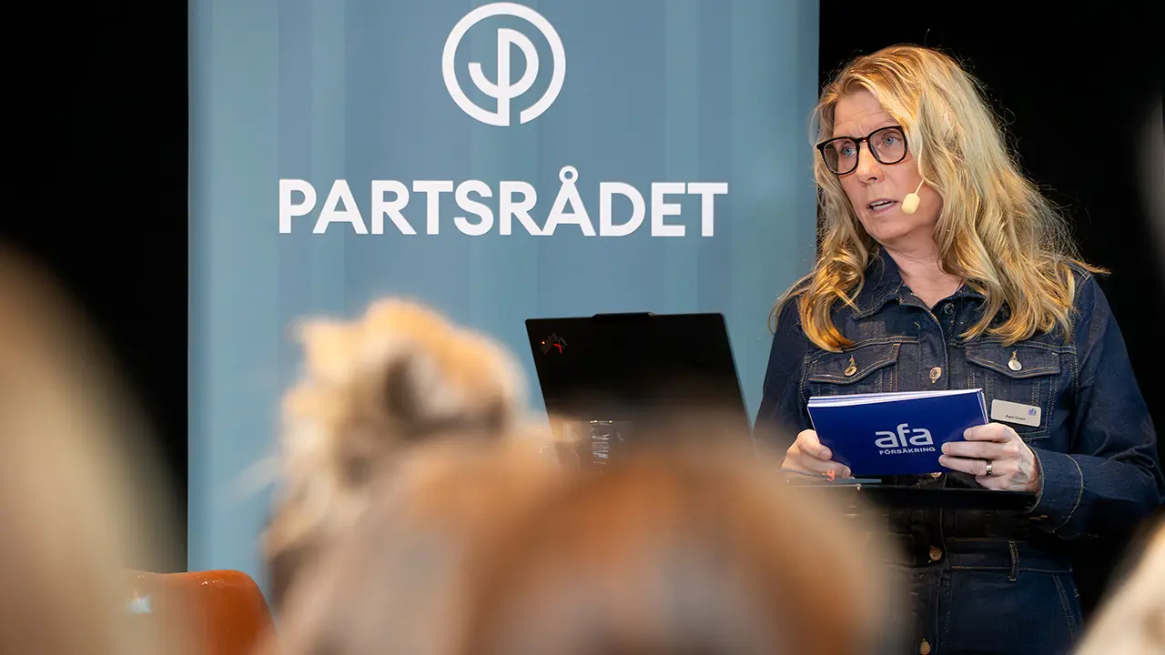 Karin Erixon från Afa Försäkring berättade om IA-systemet på Partsrådsdagen 2026.